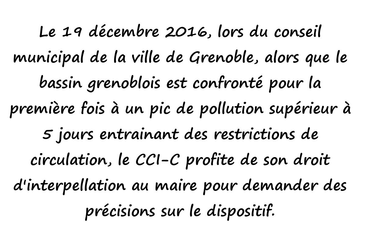Question au conseil municipal du 19 décembre 2016 sur les mesures liées à la pollution